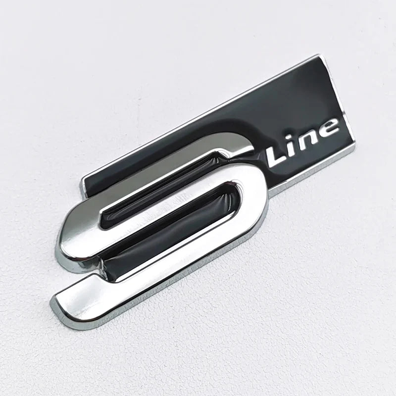3D Metal S LINE Logo Styling Emblem Car Decal Badge For Audi Sline A1 A3 A4 A5 A7 Q2 Q5 Q7 TT SQ5 SQ7 B6 B7 Sticker Accessories