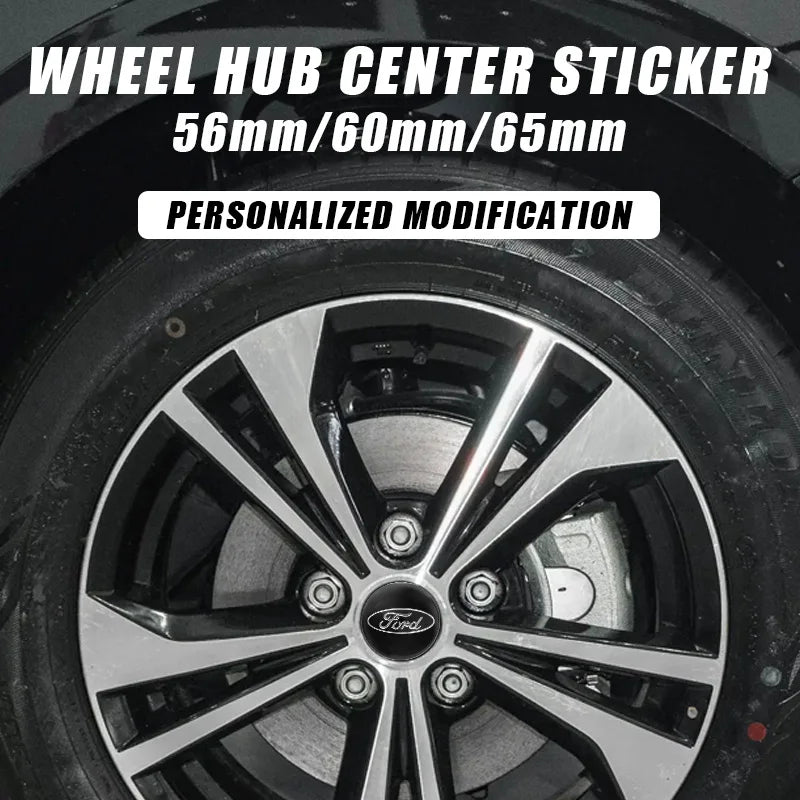 4Pc 65mm 60mm 56mm Car Wheel Center Hub Cap Cover Badge Stickers For Ford F150 Focus Ranger Fiesta Transit Mustang Mondeo Fusion