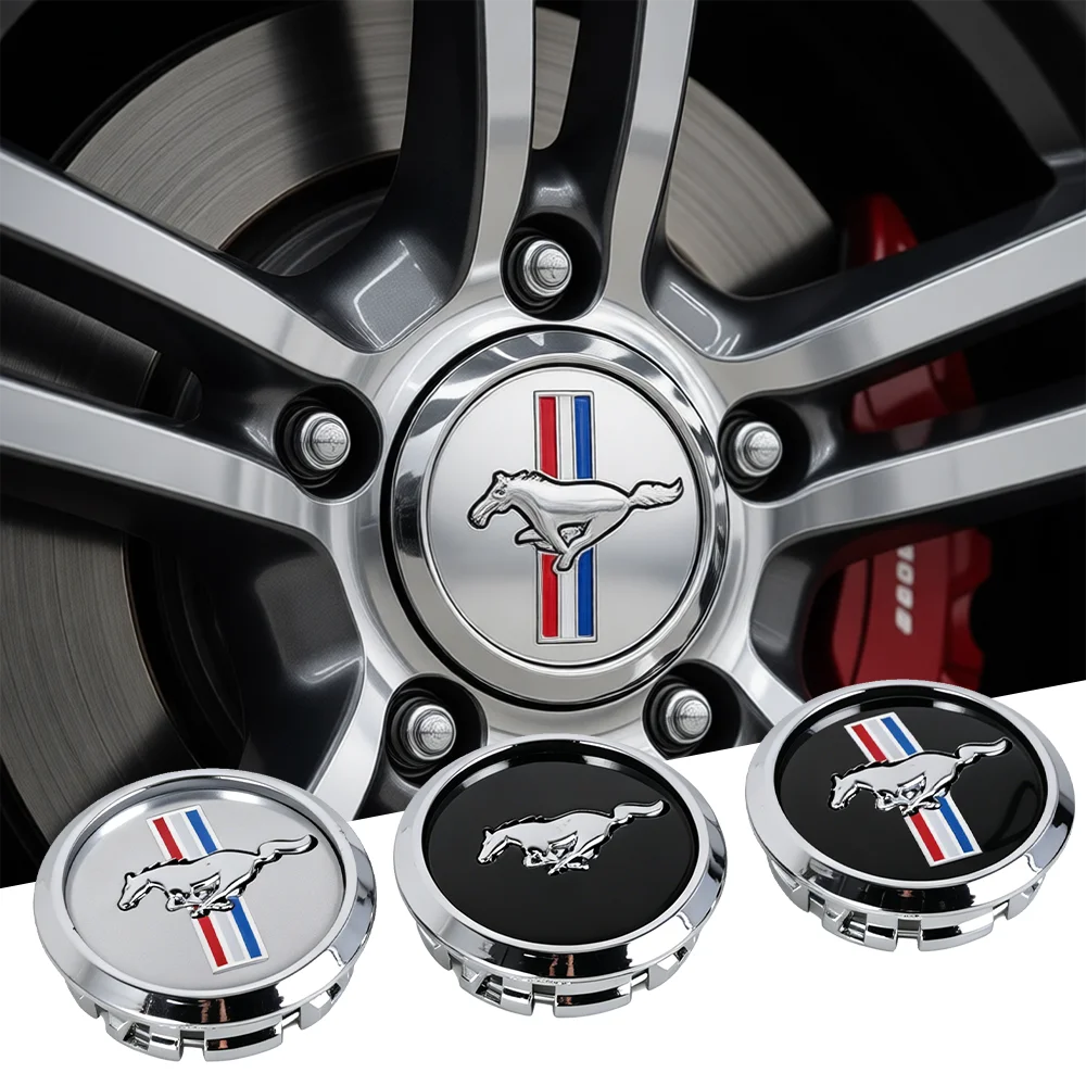 4Pcs 68mm For Ford Mustang Focus Fiesta Mondeo Kuga Ranger Shelby Car Styling Wheel Center Hub Caps Badge Hubcaps Accessories