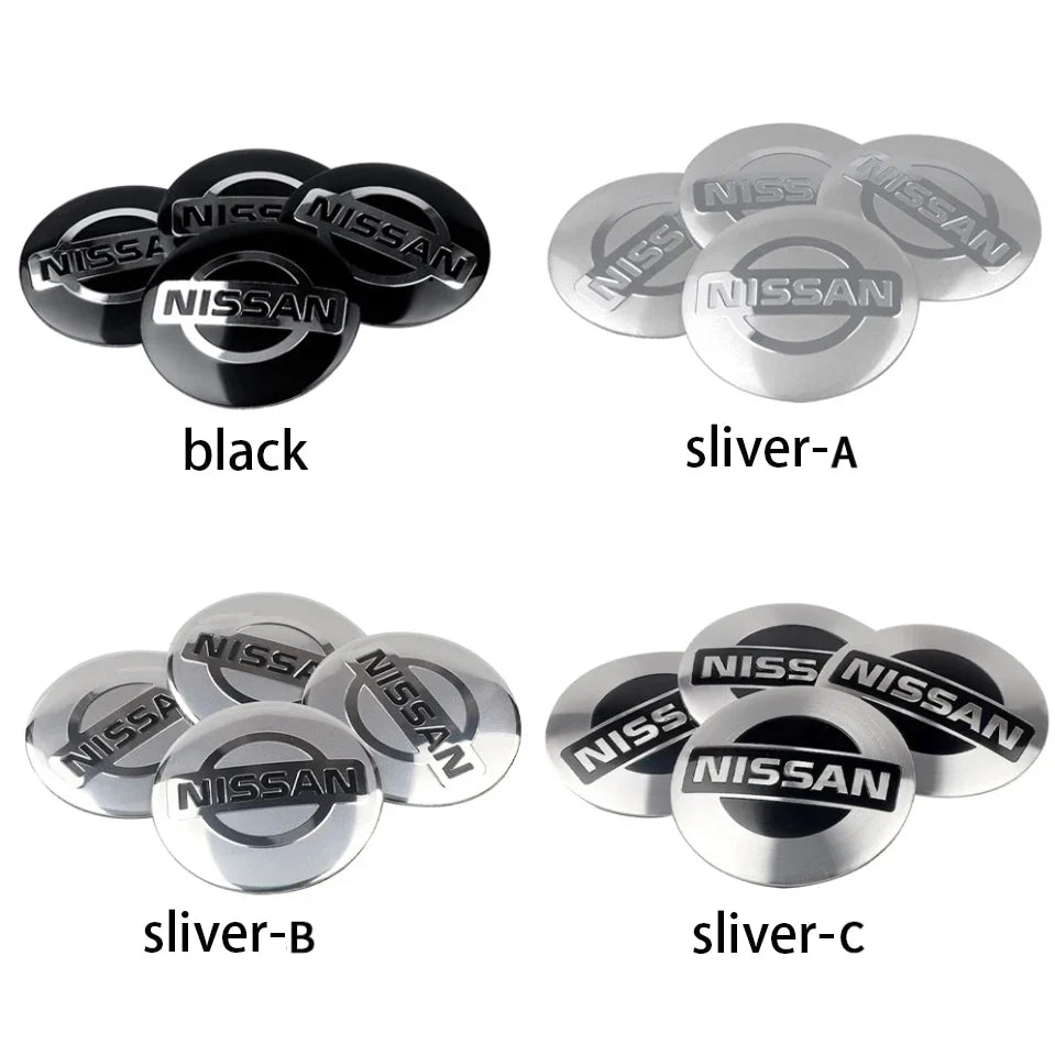 4Pc 56/60mm Wheel Center Hub Rim Caps Car Wheel Hub Covers Fit For Nissan X-Trail Qashqai Almera Note Leaf J10 Teana V36 Tiida