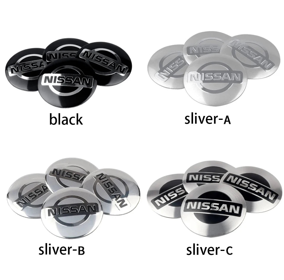 4Pc 56/60mm Wheel Center Hub Rim Caps Car Wheel Hub Covers Fit For Nissan X-Trail Qashqai Almera Note Leaf J10 Teana V36 Tiida