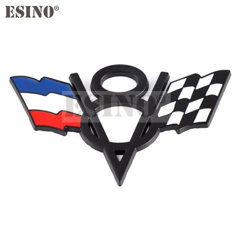 3D V8 Metal Zinc Alloy National Flag Badge Car Adhesive Emblem for Italy France Germany England America US Flag Body Fender