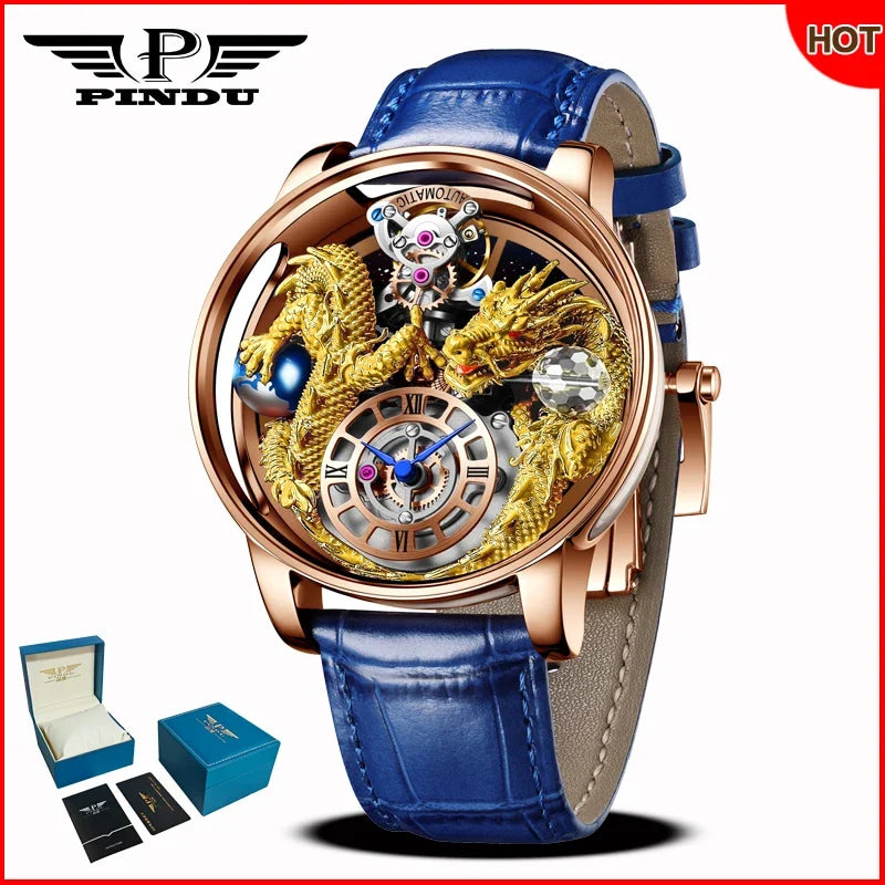 PINDU Design 2025 NEW Men Watch Diamond TourbillionTop Brand Luxury Astronomia Quartz Watch Men sapphire glass waterproof Watch