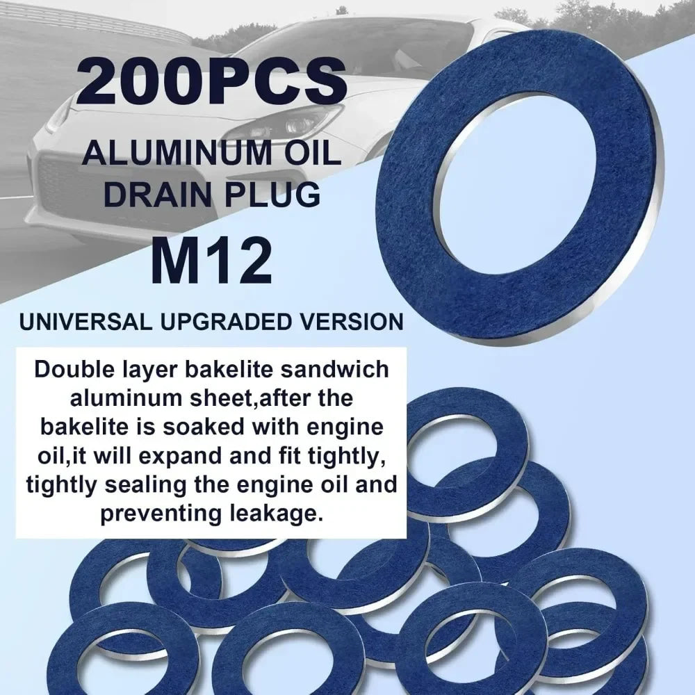For Toyota Camry Corolla Lexus Oil Drain Plug Gasket 9043012031 Aluminum Oil Pan Bolt Washer Engine Sealing Replacement Parts