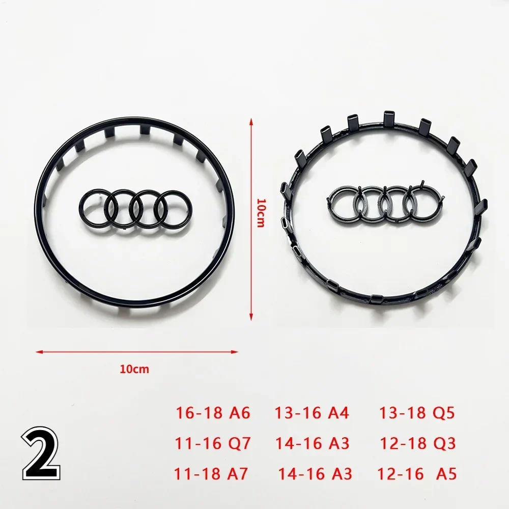 Automobile Steering Wheel Logo Bright Frame Strip Electroplated Car Logo Sticker For Audi A3 A4 B8 8P B9 8V A5 A6 C7 A7 Q3 Q5 Q7