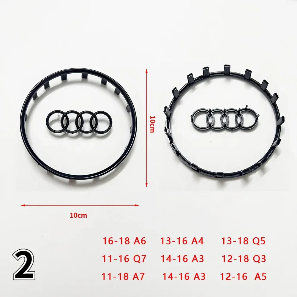 Automobile Steering Wheel Logo Bright Frame Strip Electroplated Car Logo Sticker For Audi A3 A4 B8 8P B9 8V A5 A6 C7 A7 Q3 Q5 Q7