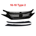 For Honda Civic 10th Gen 2016-2021 Front Grille Racing Grill Net Car Grid Splitter Upper Bumper Hood Mesh Grills