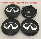 4pcs 56mm 60mm 65mm 68mm infiniti Car Wheel hub Center Cap Badge covers emblem sticker Styling accessories