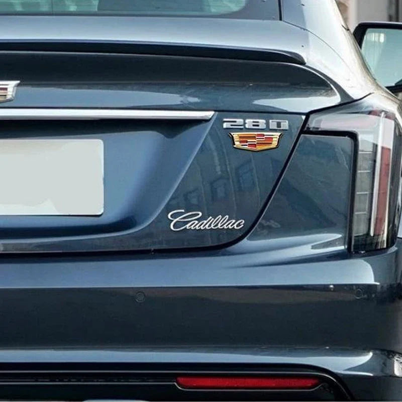 Car C-Pillar Rear Trunk Decorative Emblem Sticker, Anti-scratch Exterior Accessory for Cadillac XT5 CT4 ATSL XTS SRX Escalade
