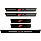 1/4/5Pcs Car Door Sill Scuff Plate Decor Carbon Fiber Stickers For Ford ST Line Focus Fiesta Shelby Edge Mondeo Explorer Transit