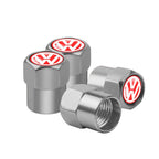4Pcs Car Wheel Tires  Valve Caps Auto Exterior Accessories For Volkswagen GTI Golf Polo Passat RLine Magotan Jetta Bora Beetle R