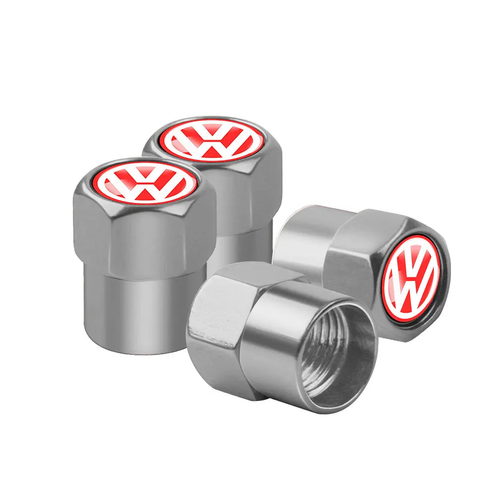 4Pcs Car Wheel Tires  Valve Caps Auto Exterior Accessories For Volkswagen GTI Golf Polo Passat RLine Magotan Jetta Bora Beetle R