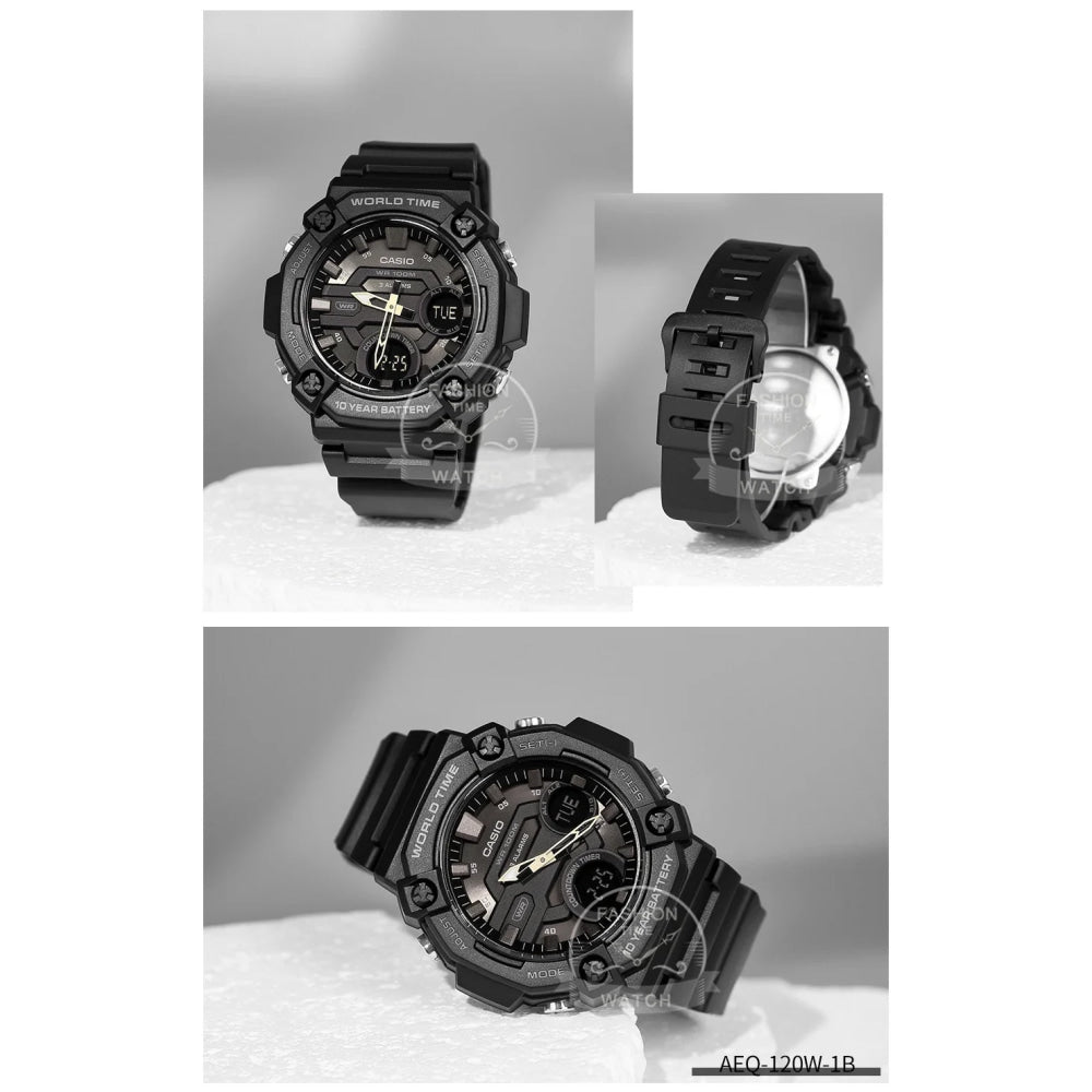 Casio Men's Dual display Multi-function electronic watch AEQ-120W series