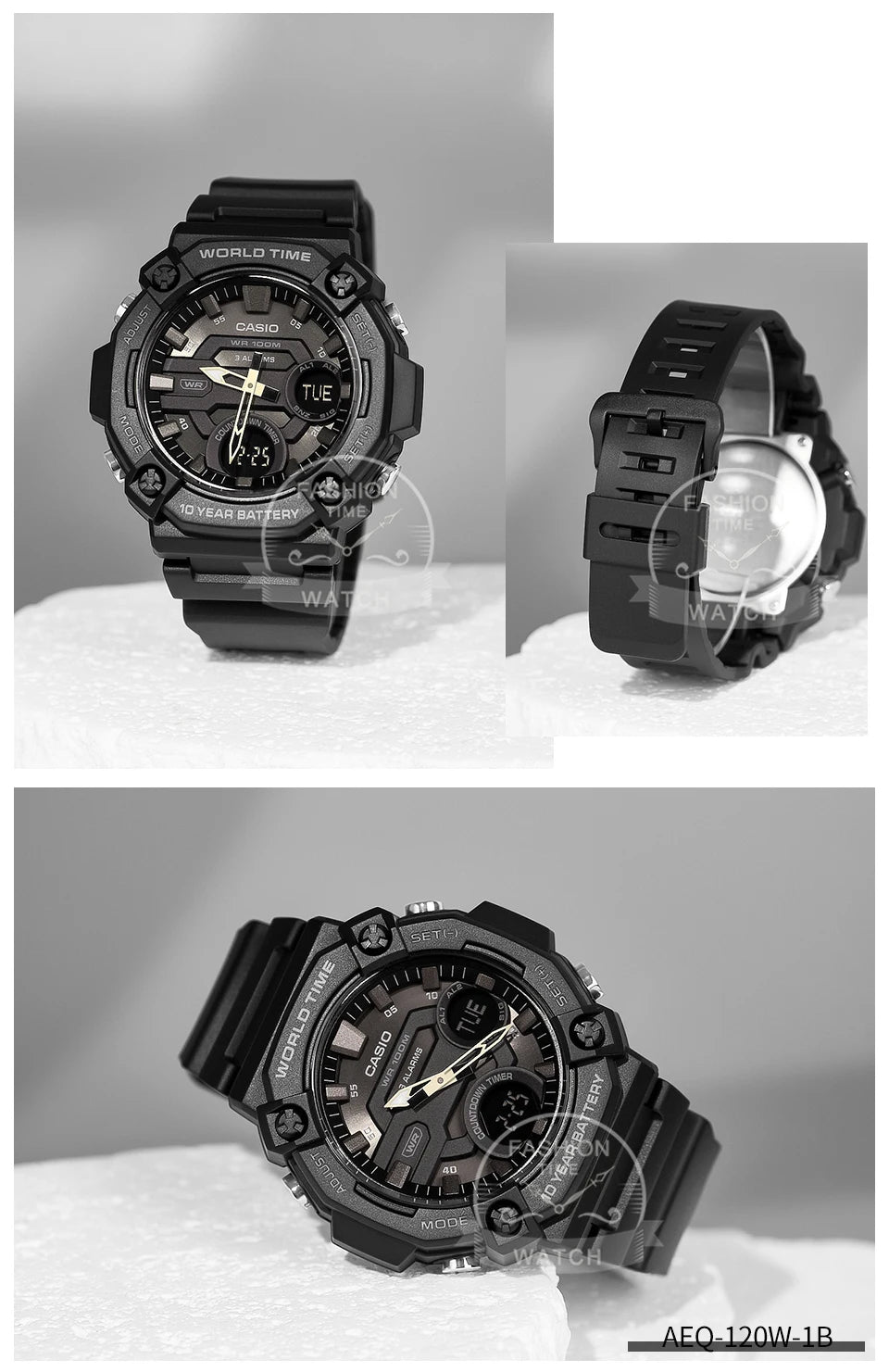 Casio Men's Dual display Multi-function electronic watch AEQ-120W series