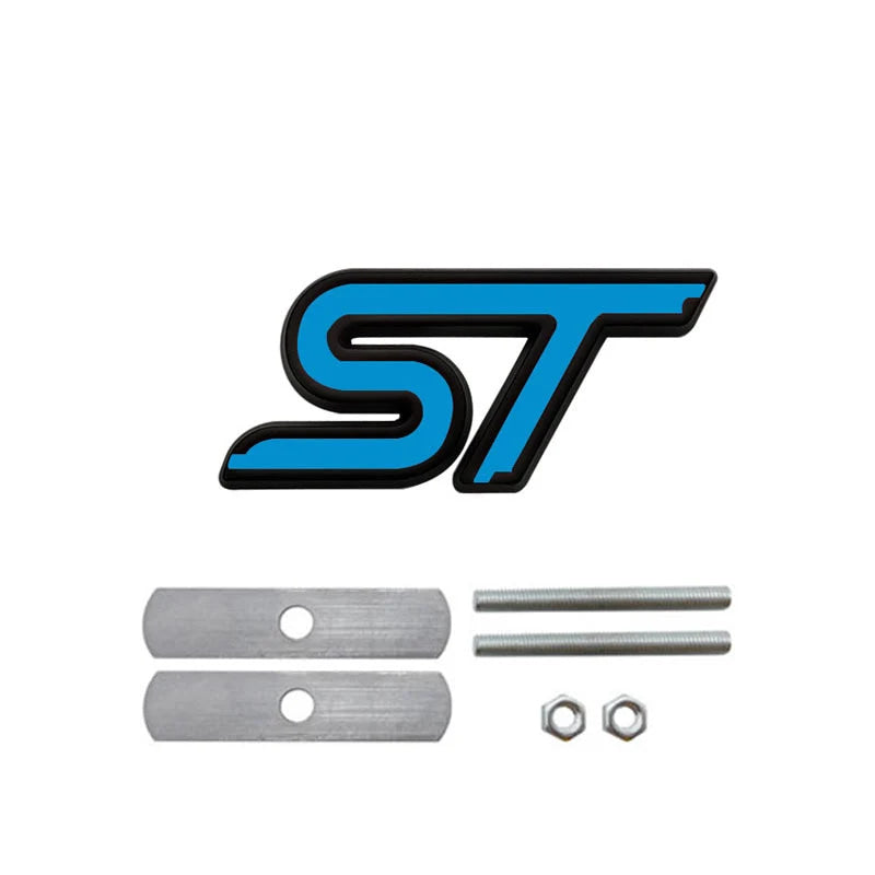 3D Metal ST Line Front Grille Emblem Badge Car Head Trunk Stickers For Ford Focus Mondeo Fiesta Explorer Styling Accessories