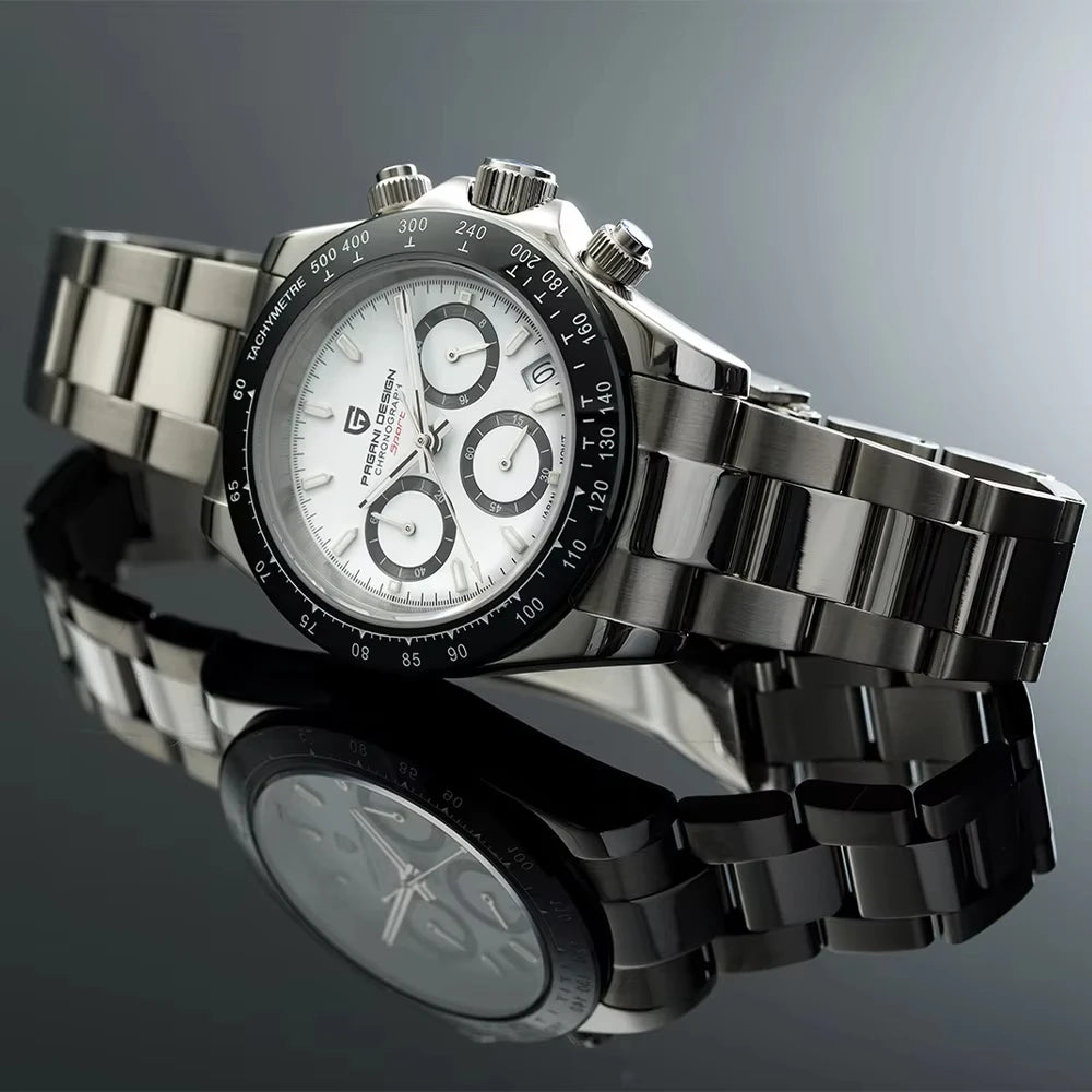 New PAGANI DESIGN PD1644 Luxury Men's Quartz Watch Automatic date Wristwatches Sport 100m Waterproof Chronograph Men Gift