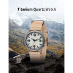 BERNY Full Titanium Watches for Men Super Luminous Sapphire Sports Field Quartz Men's Watch VH31 Wristwatch 5ATM Easy Read