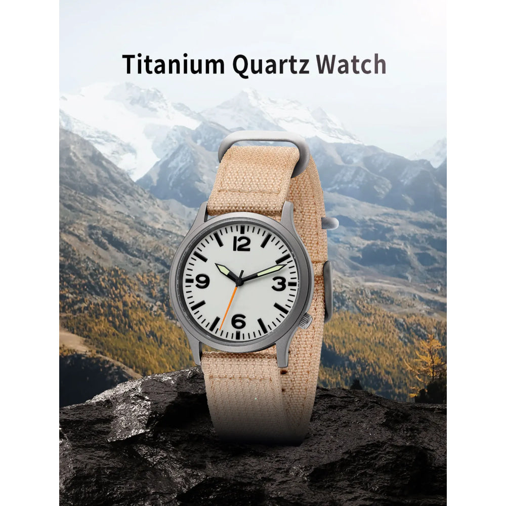 BERNY Full Titanium Watches for Men Super Luminous Sapphire Sports Field Quartz Men's Watch VH31 Wristwatch 5ATM Easy Read