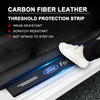 4PCS For Ford Focus Fiesta Kuga Mondeo SMax Edge Ranger Silicone Car Door Sill Threshold Anti-scratch Protective Strap Sticker