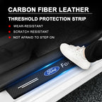 4PCS For Ford Focus Fiesta Kuga Mondeo SMax Edge Ranger Silicone Car Door Sill Threshold Anti-scratch Protective Strap Sticker