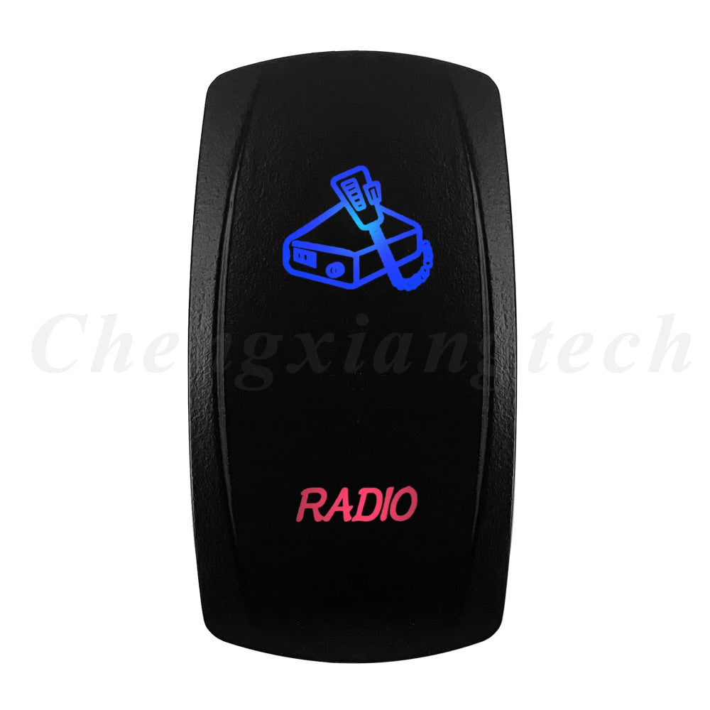 Waterproof 5 Pins SPST On/Off Rocker Switch Blue & Red Led 20A/12V 10A/24V Toggle Switch GPS for Cars,Trucks, RVs, Boats