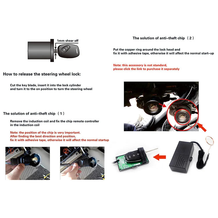 Kirbin Universal Car alarm with auto start Smart key Engine ignition autostart kit Automotive start stop For Toyota/Golf/Passat
