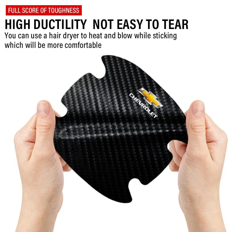 Car Door Sticker Carbon Fiber Scratches Resistant Cover For Chevrolet Silverado Impala Malibu Equinox Cruze Camaro Spark Aveo
