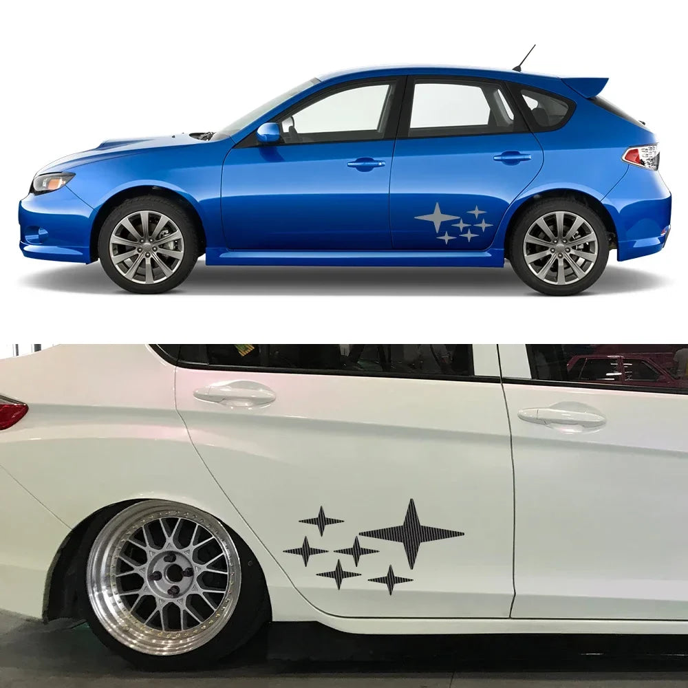 2PCS Car Side Door Creative Stars Stickers Auto Accessories For Subaru Impreza WRX STI GDB GVB VA 2018 2009 2008 2014 2002 2015