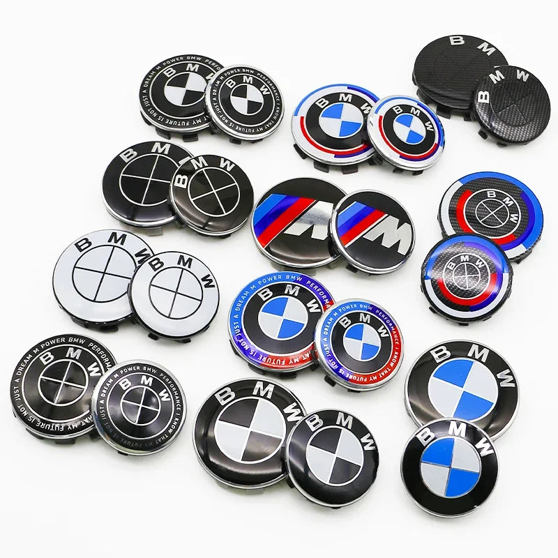 4Pcs 56mm 68mm Carbon Fiber Wheel Center Hub Caps 50th Anniversary Emblem for BMW M Power X5 E46 E90 F10 F30 G20
