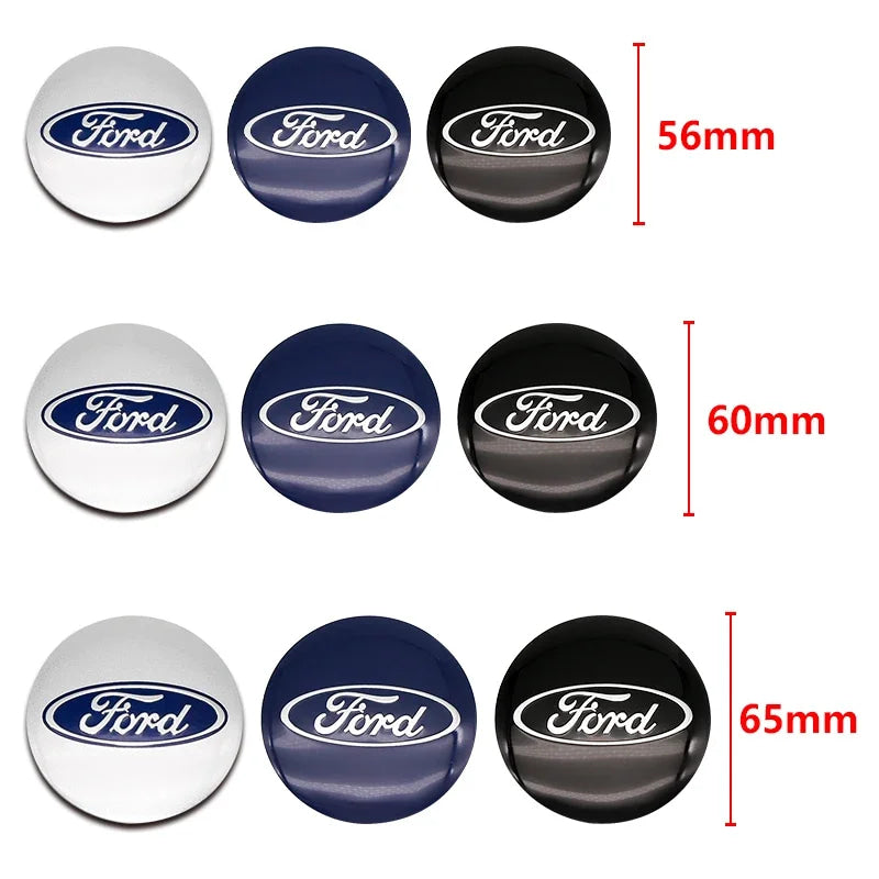4pcs 60 56mm 65mm Car Wheel Center Hub Caps Stickers Badge For Ford Puma EV Fairlane Transit Connect Cortina Lotus Auto Upgrade