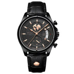 POEDAGAR Luxury Man Wristwatch Chronograph Date Waterproof Leather Men Watch Casual Quartz Men's Watches Sports Male Clock Reloj