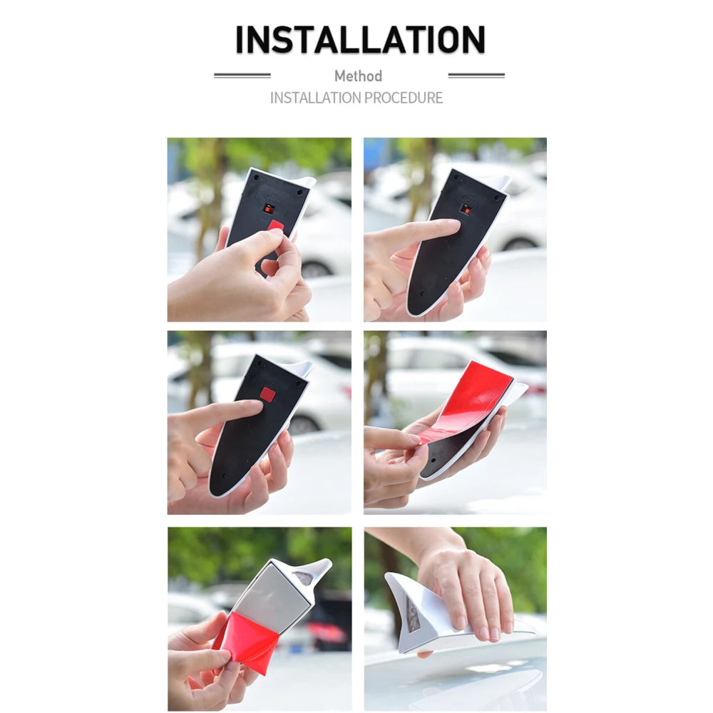Universal LED Car Roof Top Mount Shark Fin Aerial Antenna Auto Radio AM FM Antenna Decoration Signal Amplifier for Car SUV