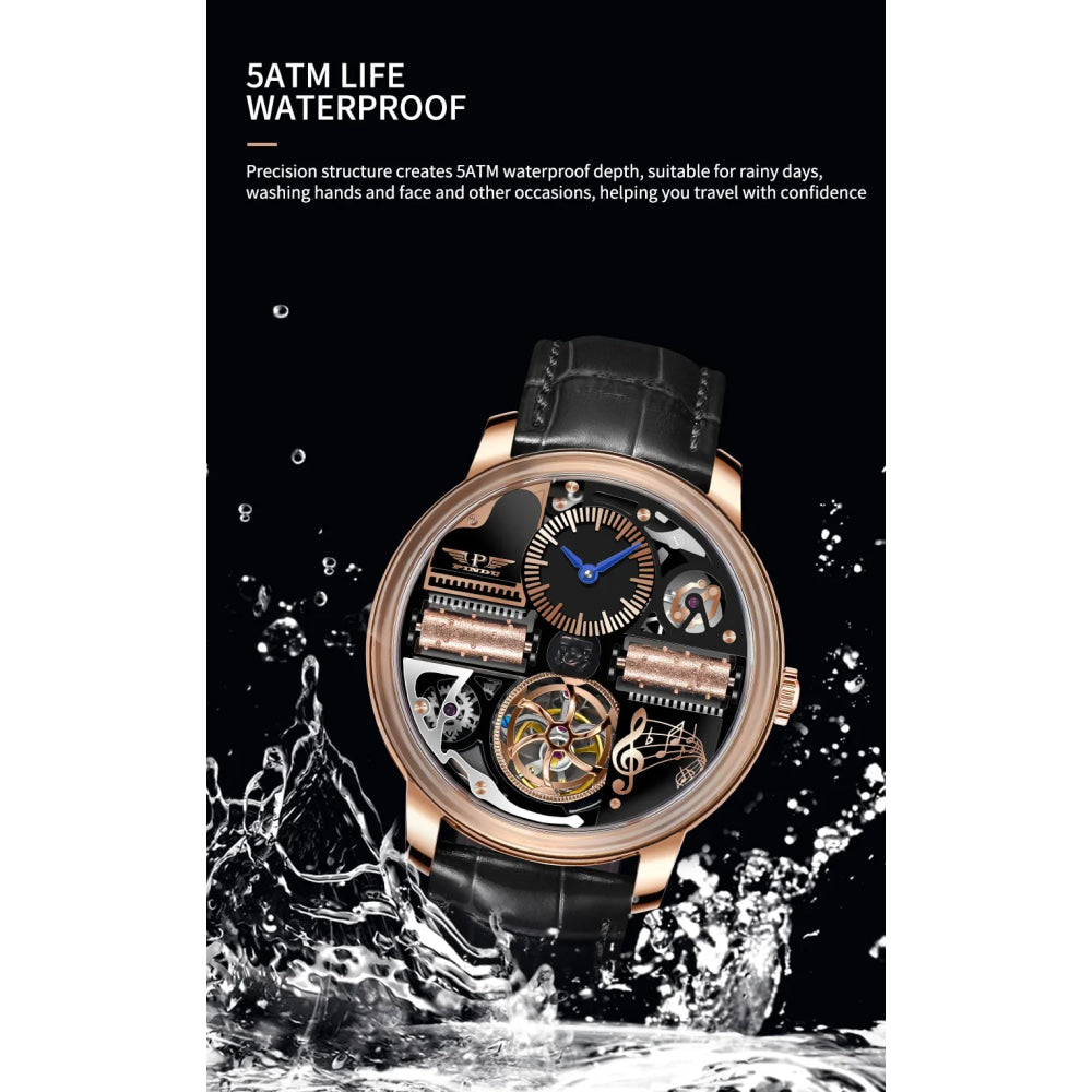 PINDU Watch New TOP Men Mechanical Watch Godfather Fashionable Classic Series 45.5MM Wristwatches Men M2791B