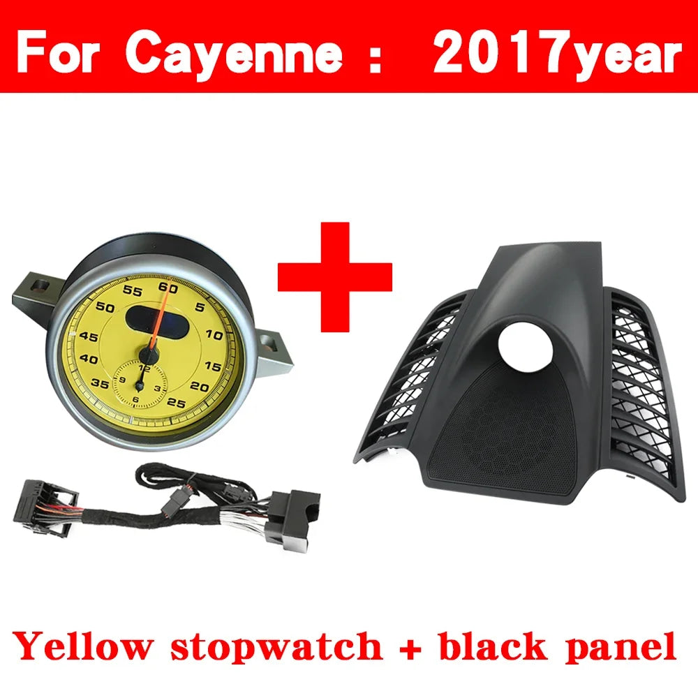 Car Stopwatch Panel Cover For Porsche Cayenne 958 chrono watch Interior Center Dashboard Clock Compass Modification Accessories