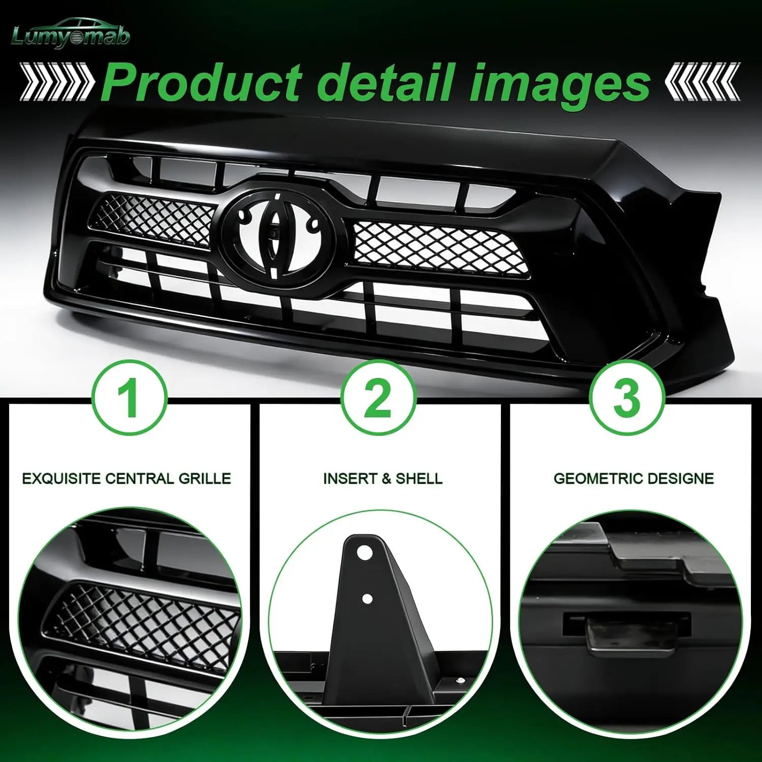 Front Grille Grill Compatible With 2012 2013 2014 2015 Toyota Tacoma Pickup Truck TRD Style Front Bumper Mesh Grill Assembly