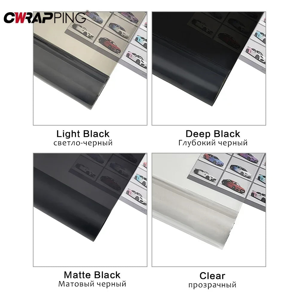 Película de tinte para faros de coche, 50x200cm, luz antiniebla ahumada, película de vinilo de PVC, tinte negro, película impermeable de vinilo para accesorios de motocicleta y automóvil