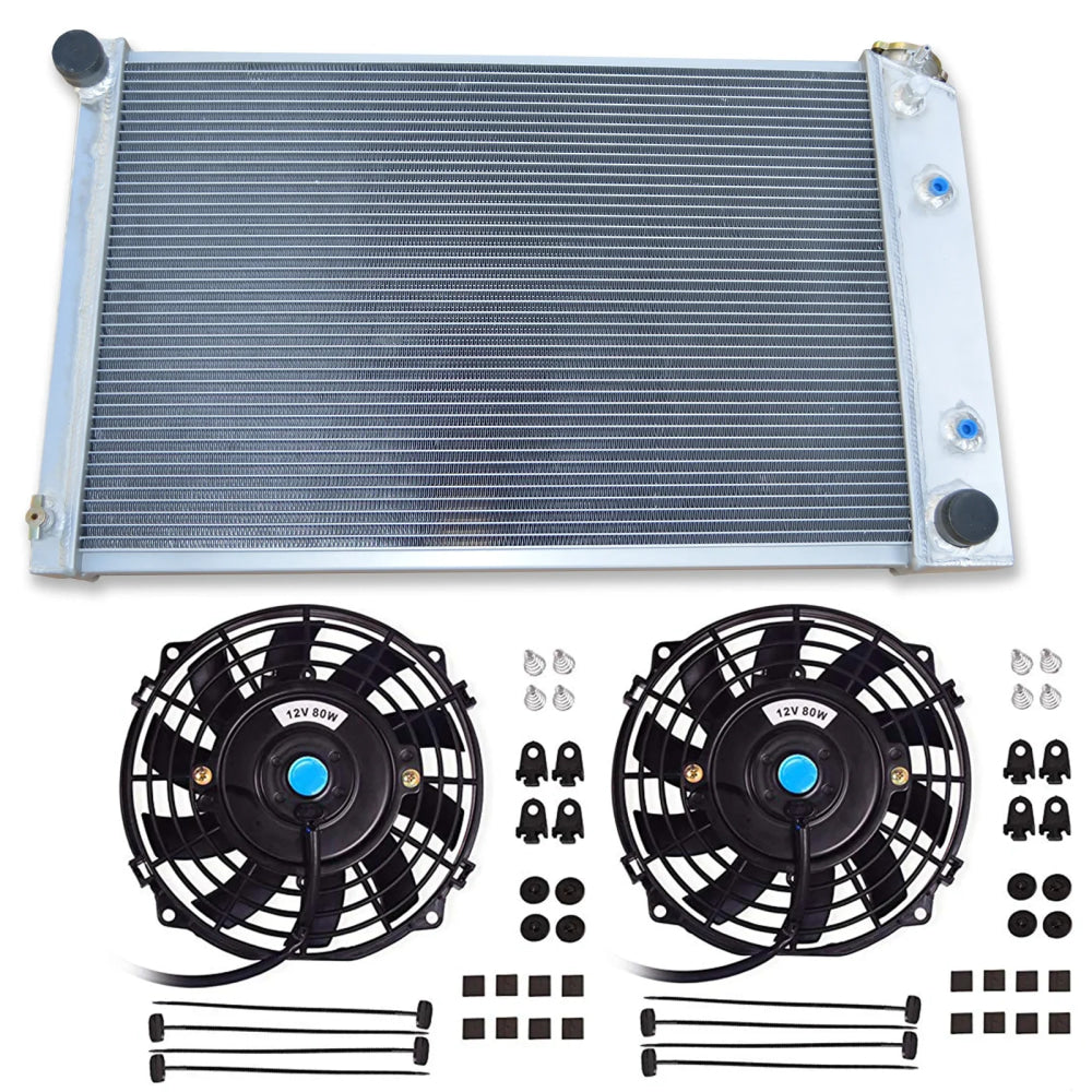 ALUMINUM RADIATOR + FANS For Chevy Camaro/75-79 Nova/68-73 Chevelle El Camino 1970-1981 Hot Selling