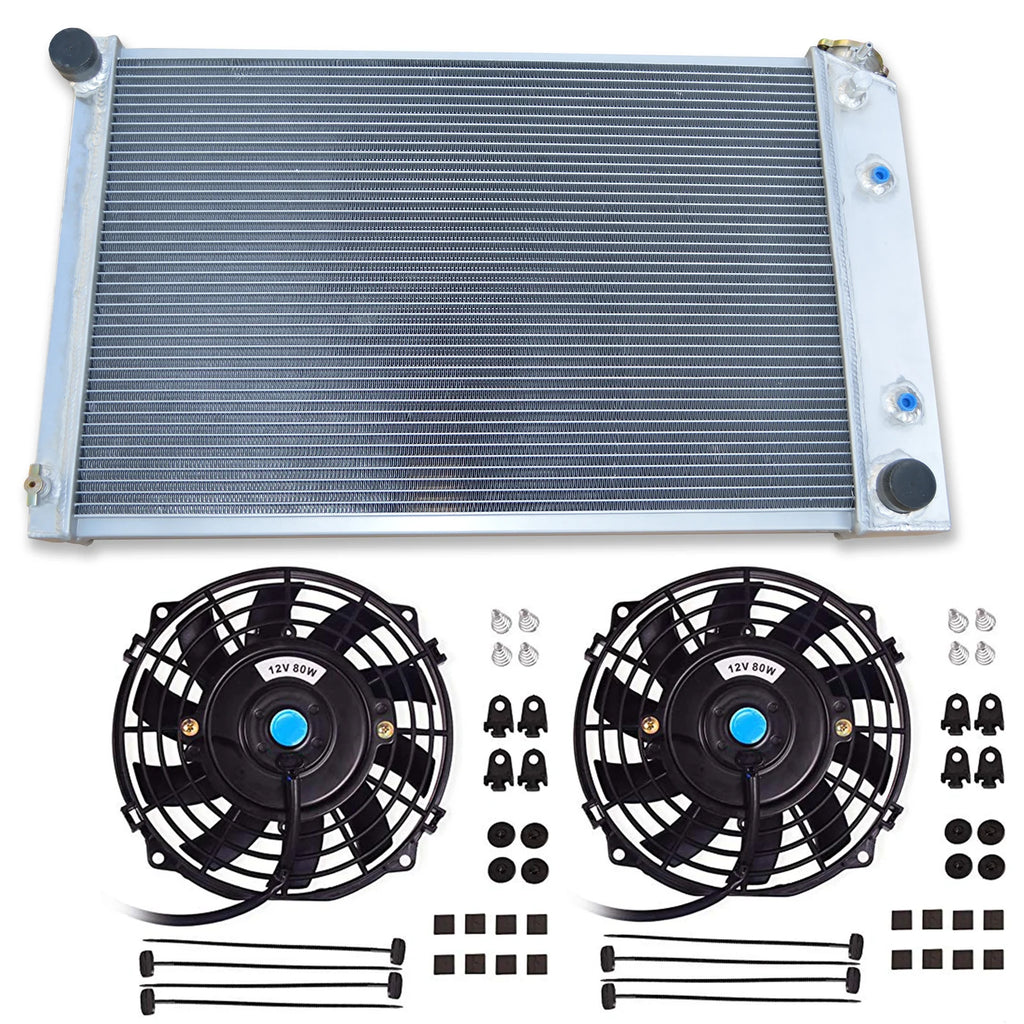 ALUMINUM RADIATOR + FANS For Chevy Camaro/75-79 Nova/68-73 Chevelle El Camino 1970-1981 Hot Selling