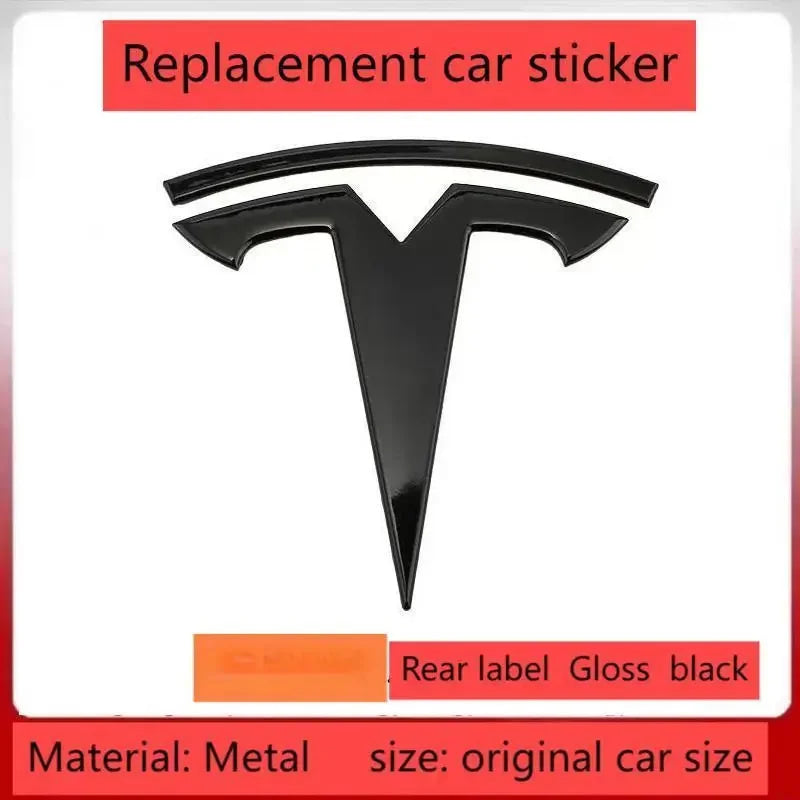 metal For Tesla- Car Front Emblem Rear Trunk Emblem Suitable for Model 3 Mode Y logo replacement rear and rear logos blackening