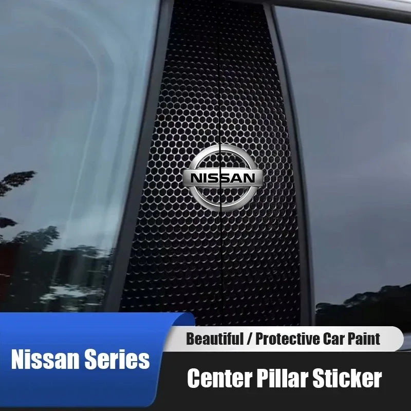 Car Stickers B-Pillar Center Column Decoration Cover PET Decals Auto Accessorie For Nissan Qashqai Juke Pulsar Sentra Altima Pat