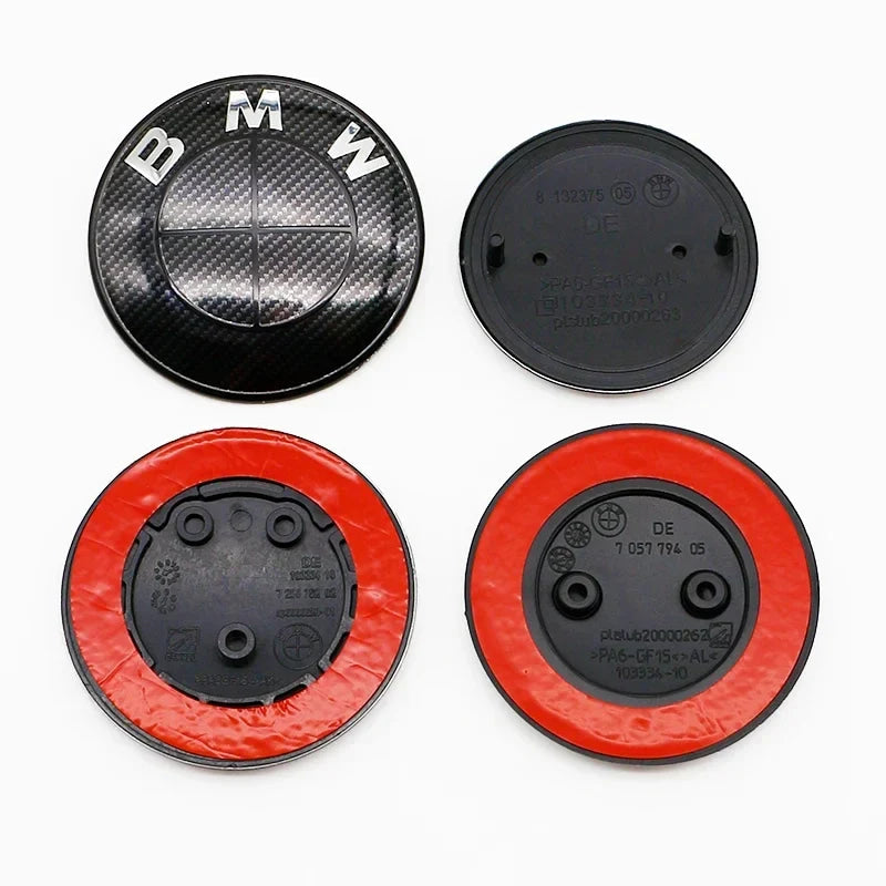 Carbon Fiber 50th Anniversary Front Rear Logo Kit for BMW 82mm 74mm Badge F30 F10 E46 E90  2-Pin Base DIY Replacement Decor Set