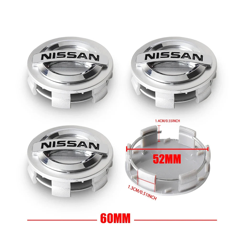 4pcs 54/60MM Car Styling Wheel Center Cap Hub Covers Badge Accessories For Nissan Nismo GTR Qashqai Almera Teana V36 Sylphy Note