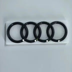 AUDI A1 4 Ring logo ABS Black Car Hood Front Bonnet Grill Rear Trunk Emblem Badge Sticker A1 Mark 30TFSI Emblem For Audi A1