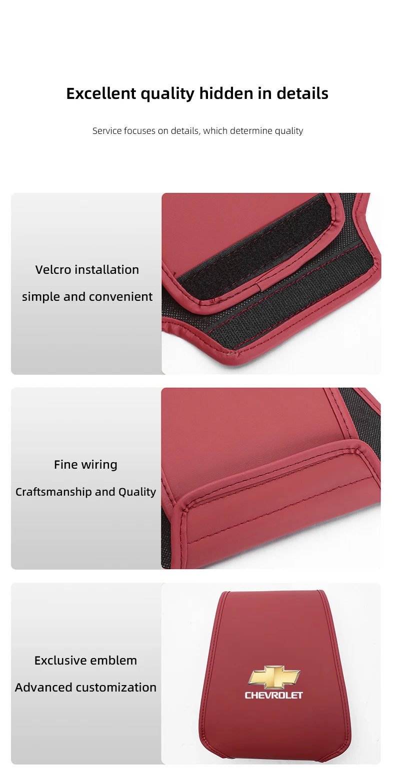 2Pcs Quality Leather Car Seat Headrest Covering Accessories For Chevrolet Corvette Montana TrailBlazer Silverado Traverse Camaro
