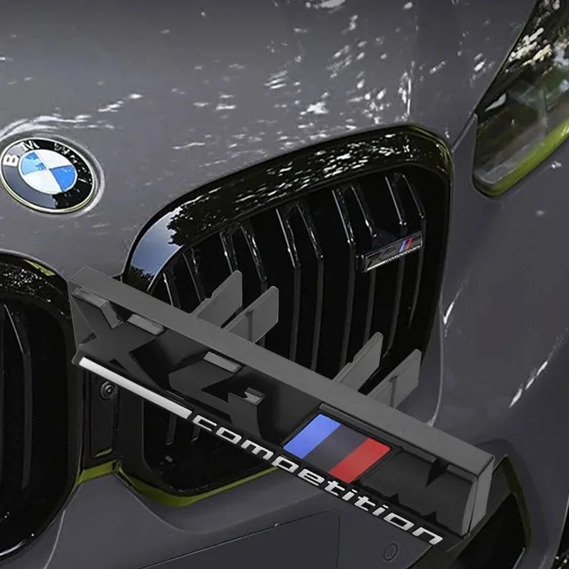 For BMW M M2 X3 M4 X5M M6 M7 F48 G01 E84 E83 F39 F10 F30 3D ABS M Logo Car Front Grille Badge Sticker Auto Badge Accessories