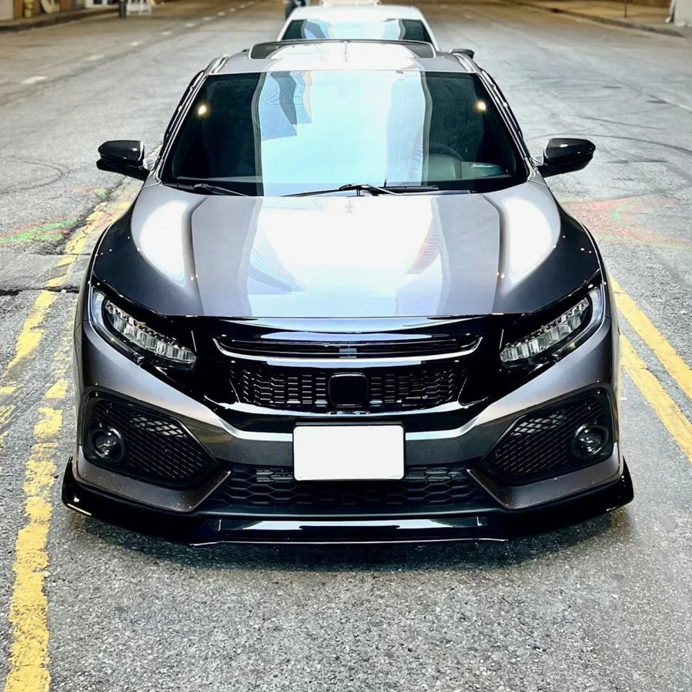 For Honda Civic 10th FK7 Hatchback SI 2&4 Door 2016-2021 3Pcs GR STYLE Car Front Bumper Lip Spoiler Diffuser Body Kits