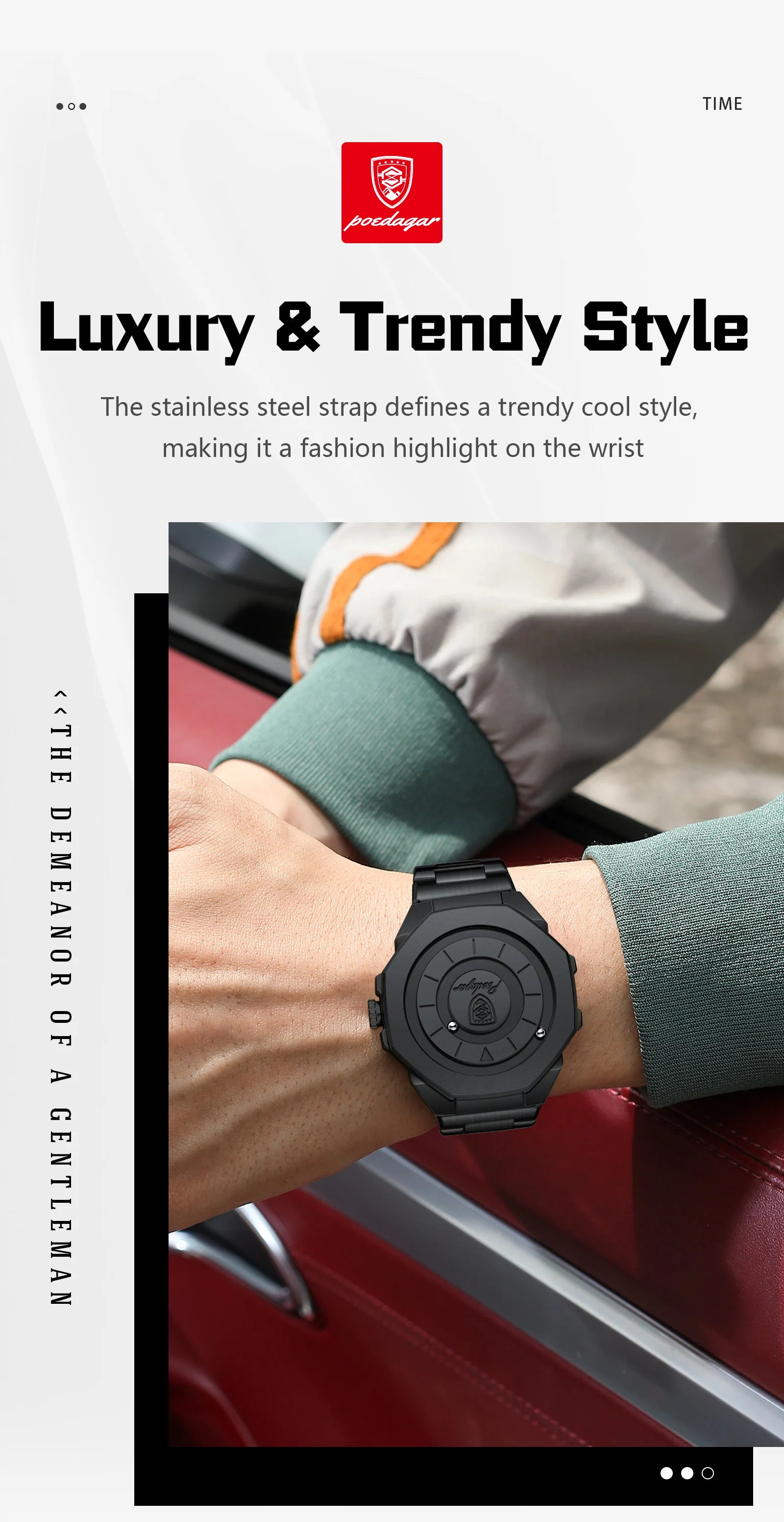 POEDAGAR High Quality Luxury Watch For Men Waterproof Fashion Man Wristwatch Business Stainless Steel Men's Quartz Watches Reloj