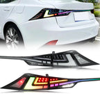 LED RGB Tail Lights for Lexus IS250 IS350 IS200t IS300 ISF 2014-2020 3IS Sequential Turn Signal Rear Trunk Lid Lamps Assembly