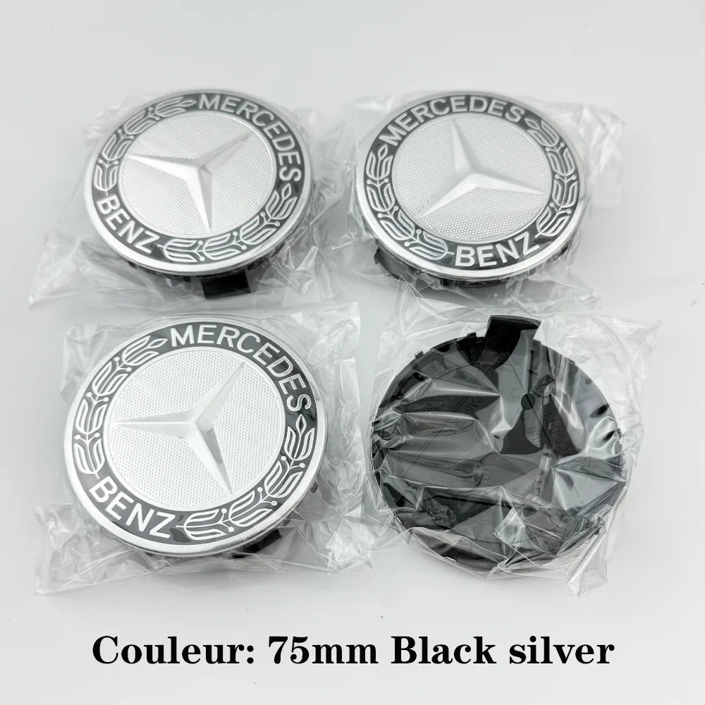 Car silver Red 4pcs 75mm Wheel Center Hub Caps 4Pcs For Mercedes Benz AMG A0004000900 W212 W205 W204 W211 W213 Accessories