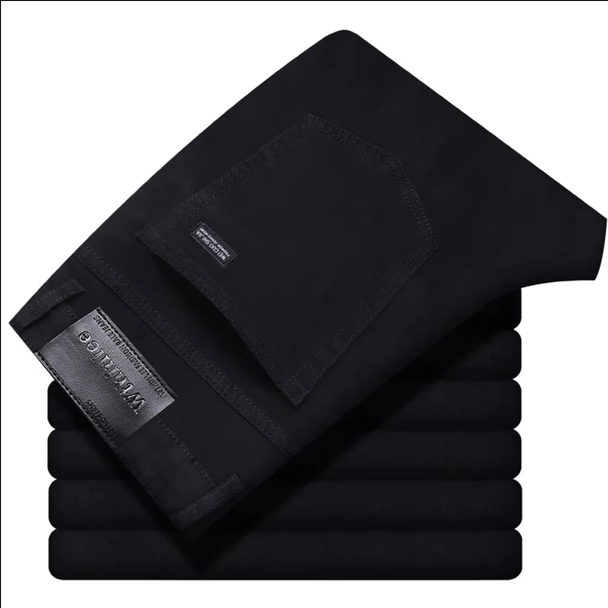Wthinlee, Nuevos Jeans Casuales para Hombre, Corte Recto, Elásticos, Clásicos, Azules y Negros, Pantalones de Mezclilla para Trabajo, Ropa Masculina